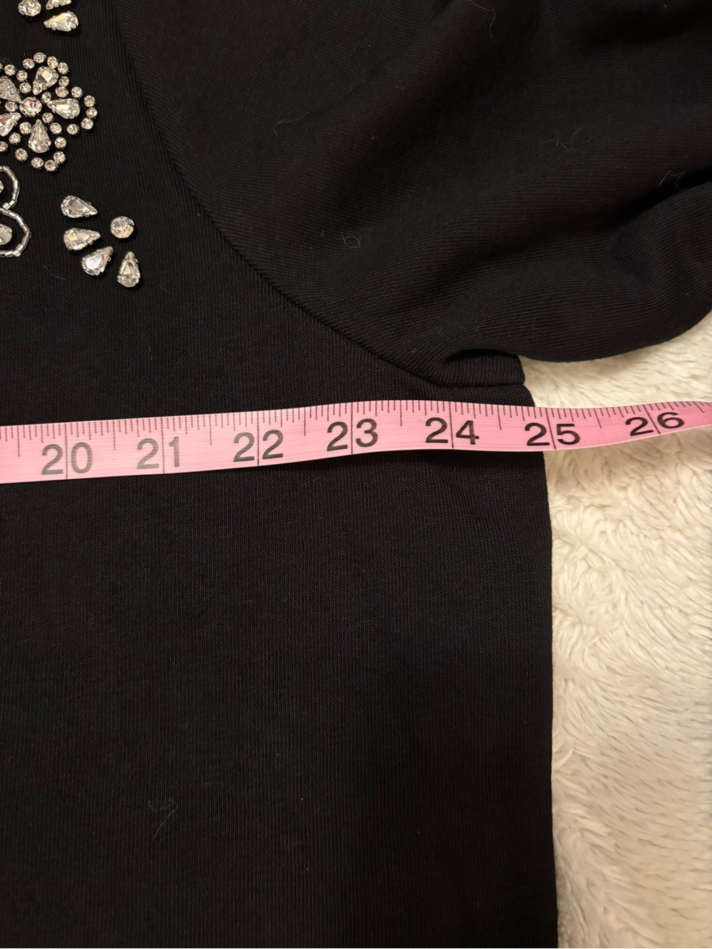 Talbots Black Long-Sleeve Top with jewel Floral design size 1X - Picture 7 of 10